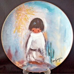 VintageTed De Grazia Art Paints the Holidays Blue Boy Collector Plate c1980s